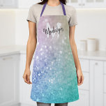 Pastel Glitter Bokeh BackgroundGlam Elegant Apron<br><div class="desc">Easily personalize this elegant colourful bokeh faux glitter pattern with your custom name and/or monogram.</div>