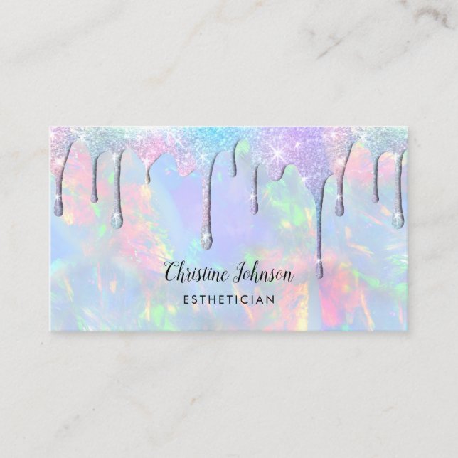 pastel glitter drips business card (Front)