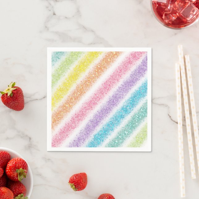 Pastel Glitter Rainbow Napkin (Insitu)