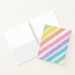 Pastel Glitter Rainbow Notebook