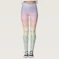 Pastel Glitter Rainbow Unicorn Leggings Yoga Pants