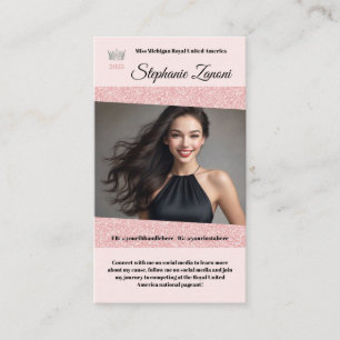 Pastel Glitz Pageant Business Card   QR Code