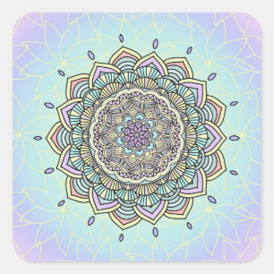 Pastel Glow Mandala ID359 Square Sticker