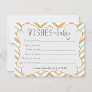 Pastel Gold and Green Zig Zag Baby Wishes