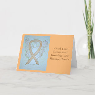 Pastel Gold Awareness Ribbon Angel Cards