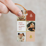 Pastel & Gold Christmas Tree 3 Photo Collage Gift Tags<br><div class="desc">Make your presents stand out with our charming Gift Tags. A 3-photo collage in pastels and gold,  adorned by a festive Christmas tree and the joyful message "Merry and Bright" in playful sans-serif font. Personalize it with your family name and year to spread the holiday spirit with every gift.</div>