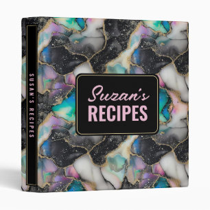 Pastel Gold Glitter Marble Modern Binder