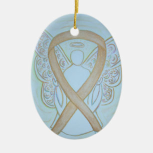 Pastel Gold Sensibilisation Ruban Angel Ornement