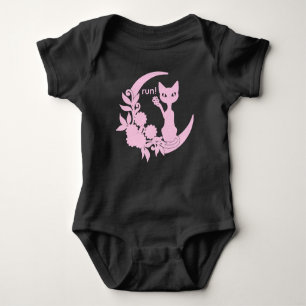 Pastel Goth Aesthetic Crescent Moon Kitty Cat  Baby Bodysuit