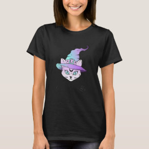 Pastel Goth Aesthetic Cute Creepy Witch Cat T-Shirt