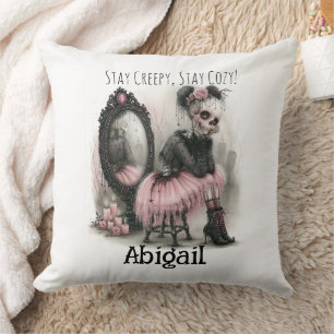 Pastel Goth Aesthetic Halloween Throw Pillow