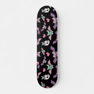 Pastel Goth Bat Lover Halloween Pattern Skateboard