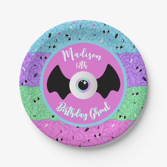 Pastel Goth Brains Paper Plate (Front)