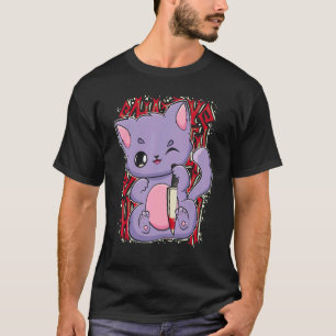 Pastel Goth Cat With Magic Dagger For Yandere And  T-Shirt