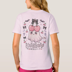 Pastel Goth Cherry Ghost T-Shirt Jirai Kei Kawaii