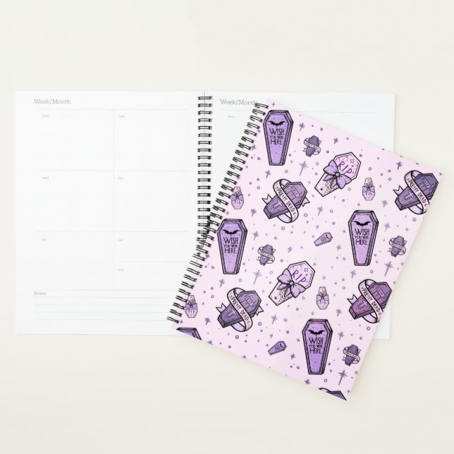 Pastel Goth Coffins Pattern Planner (Display)