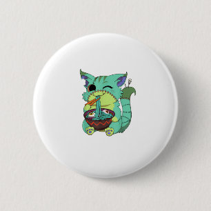 Pastel Goth Creepy Anime Ramen Cat Halloween T-Shi 2 Inch Round Button