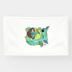 Pastel Goth Creepy Anime Ramen Cat Halloween T-Shi Banner
