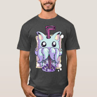 Pastel Goth Creepy Creature Boba Bubble Tea Kawaii
