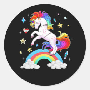Pastel Goth Creepy Unicorn Wiccan Kawaii Menhera Classic Round Sticker