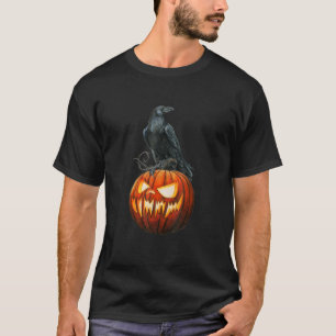 Pastel Goth Crow Pumpkin Aesthetic Halloween Occul T-Shirt