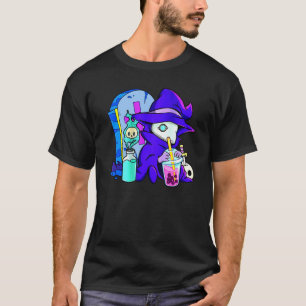 Pastel Goth Cute Creepy Plague Doctor Boba Bubble  T-Shirt