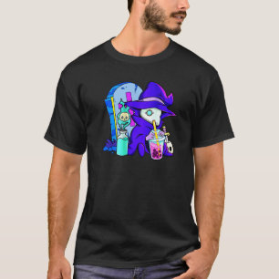 Pastel Goth Cute Creepy Plague Doctor Boba Bubble T-Shirt