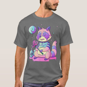 Pastel Goth Cute Creepy Raccoon Kawaii Goth Trash T-Shirt