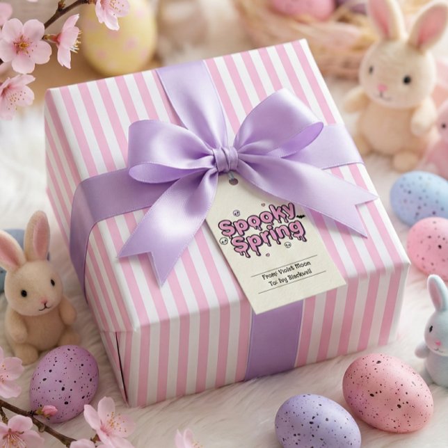 Pastel Goth Easter Pink Striped Alternative Wrapping Paper (Pastel Goth Easter Pink Striped Alternative Wrapping Paper)