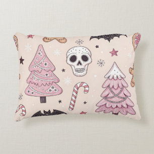 Pastel goth emo Christmas Accent Pillow