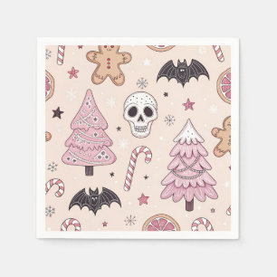 Pastel goth emo Christmas Napkin