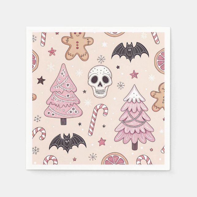 Pastel goth emo Christmas Napkin (Front)