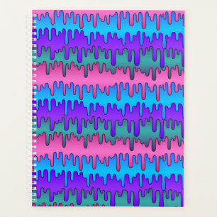 Pastel Goth Emo Scene Drippy Pattern Planner