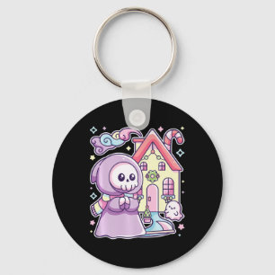 Pastel Goth Grim Reaper Xmas Halloween Easy Costum Keychain