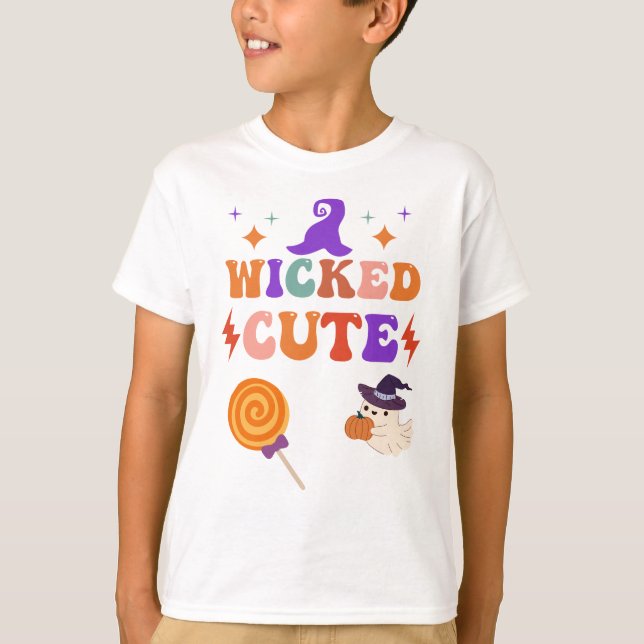 Pastel Goth Halloween Wicked Cute Kids Shirt (Front)