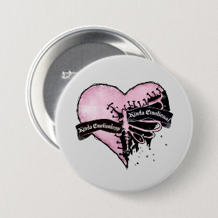 Pastel Goth Heart   Emotional and Emotionless 3 Inch Round Button