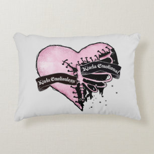 Pastel Goth Heart Emotional and Emotionless Accent Pillow