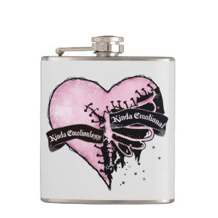 Pastel Goth Heart Emotional and Emotionless Hip Flask
