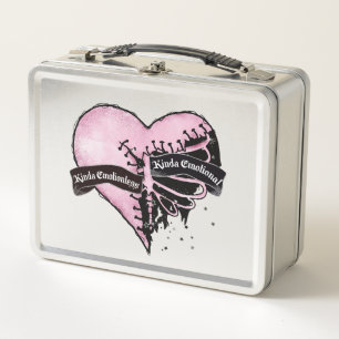 Pastel Goth Heart   Emotional and Emotionless Metal Lunch Box
