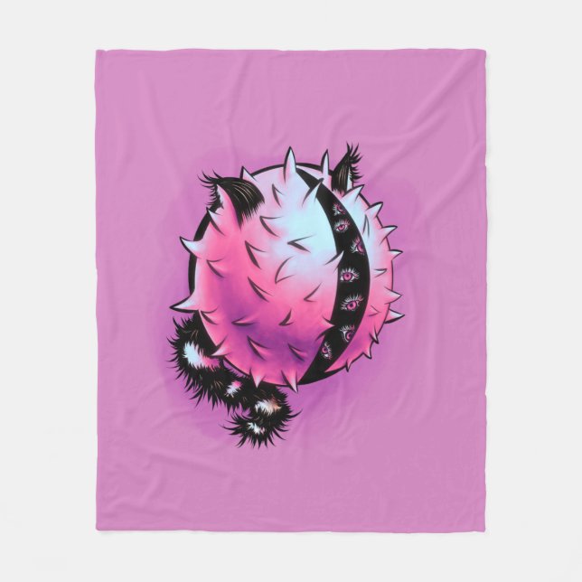 Pastel Goth Horror Creature Purple Halloween Fleece Blanket (Front)