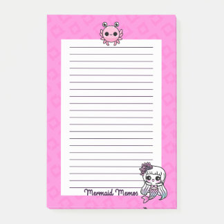 Pastel Goth Kawaii Mermaid Memos 4x6 Notepad