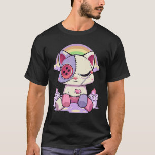 Pastel Goth Menhera Sad Creepy Voodoo Doll Cat T-Shirt
