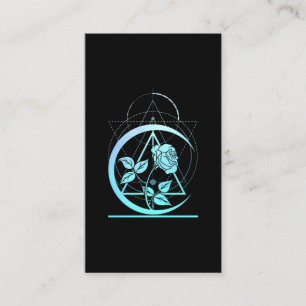Pastel Goth Moon Aesthetic Flower Business Card