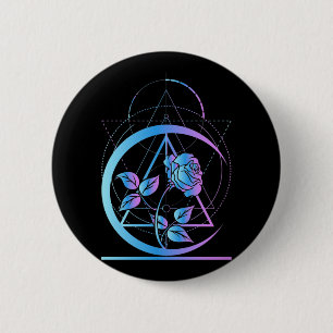 Pastel Goth Moon Aesthetic Rose Crescent 2 Inch Round Button