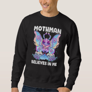 Pastel Goth Mothman Believes In Me Gothic Cryptid  Sweatshirt