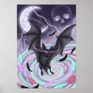 Pastel Goth Mystical Bat Poster