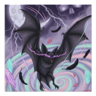 Pastel Goth Mystical Bat Poster