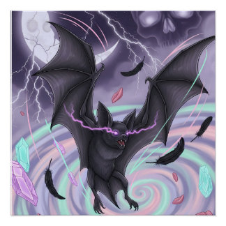 Pastel Goth Mystical Bat Poster