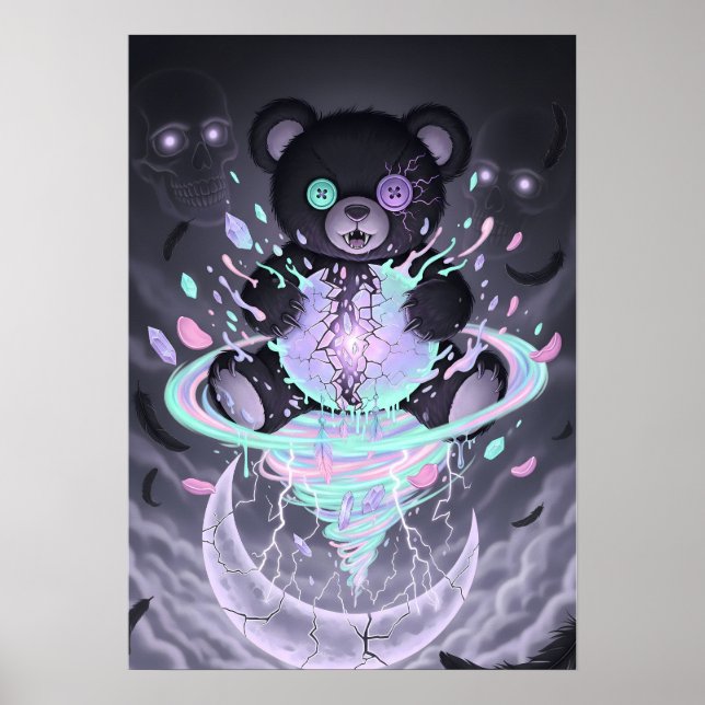 Pastel Goth Mystical Bear Poster (Front)