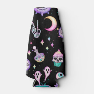 pastel goth pattern dark bottle cooler